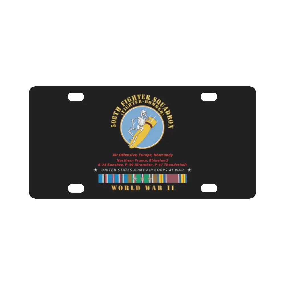 Aac - 508Th Fighter Squadron (Fighter Bomber), Campaigns - Eur Svc X 300 Classic License Plate 1