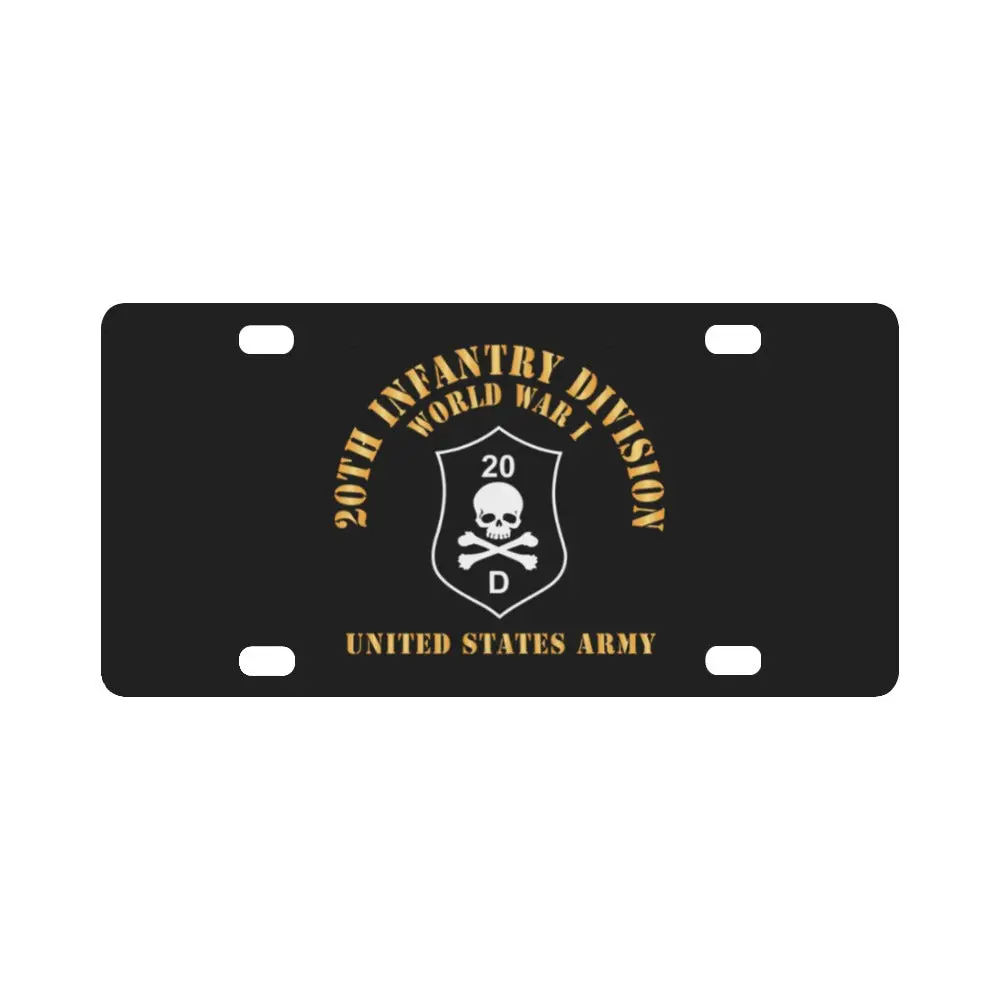 Army - Ssi - 20Th Infantry Division - Wwi - Us Army X 300 Classic License Plate 1