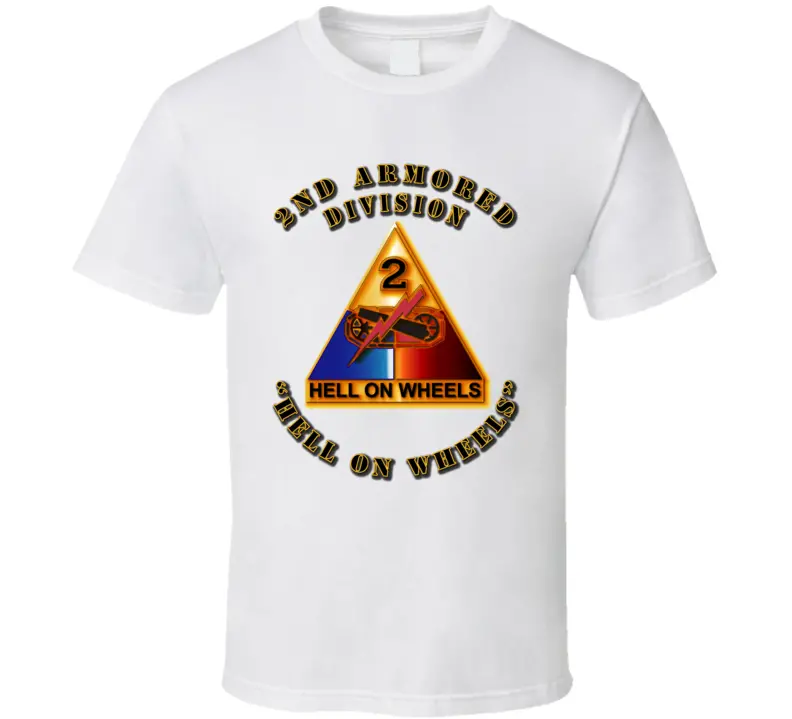 Vintage-Inspired Hell on Wheels T-Shirt Featuring Authentic 2nd Armored Division SSI