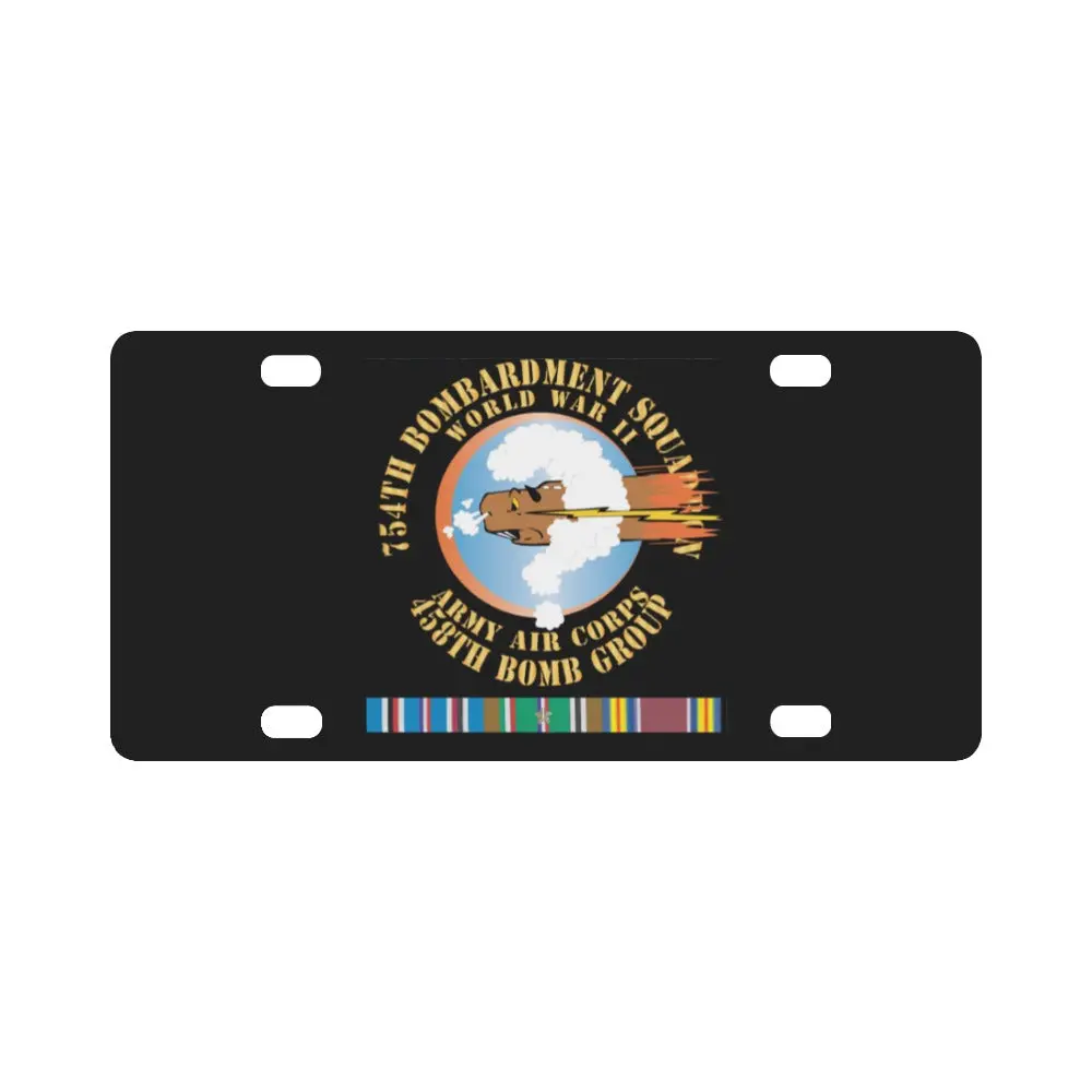 Aac - 754Th Bombardment Squadron - 458Th Bomb Group - Wwii W Eur Svc X 300 Classic License Plate 1