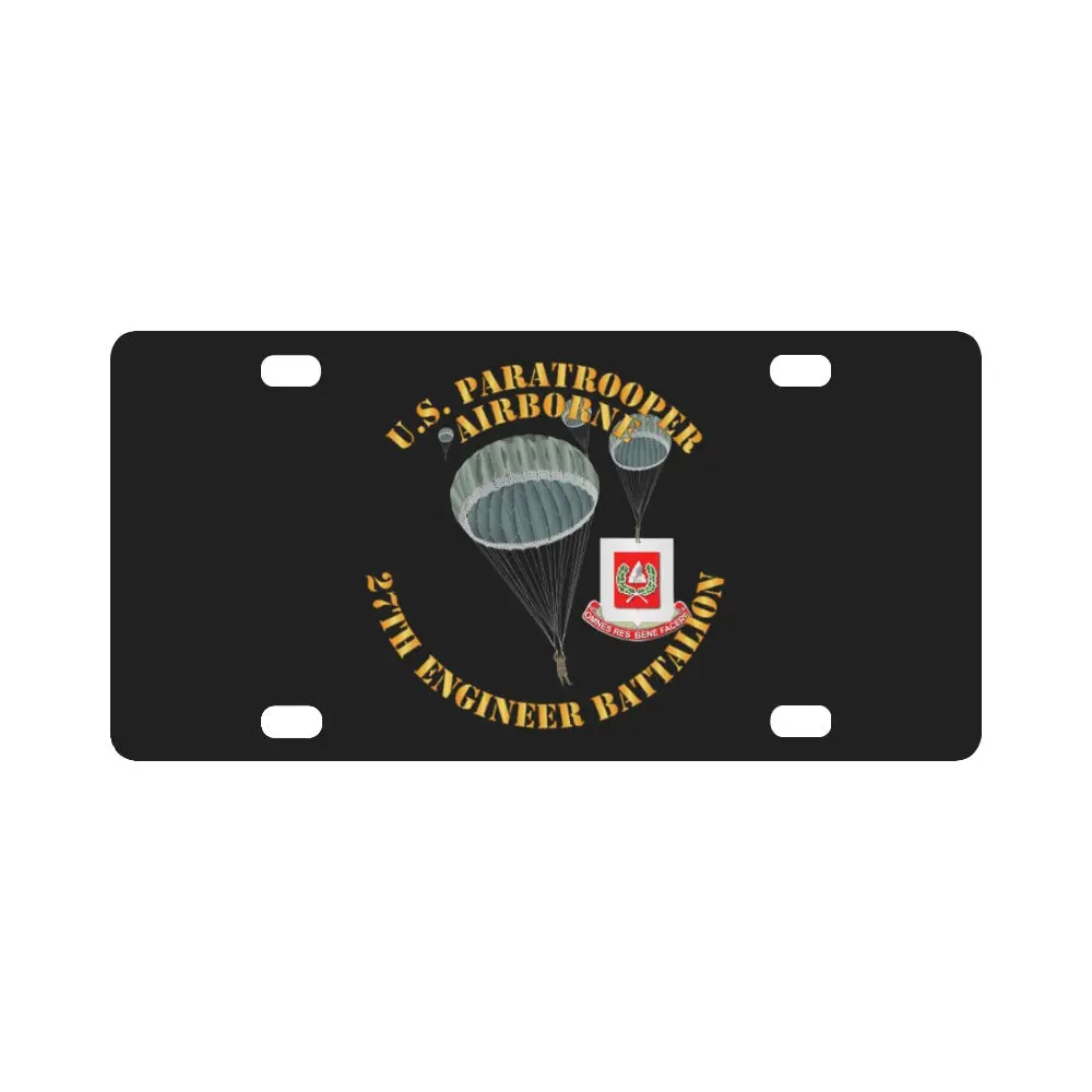 Army - Us Paratrooper - 27Th Engineer Bn Classic License Plate 1