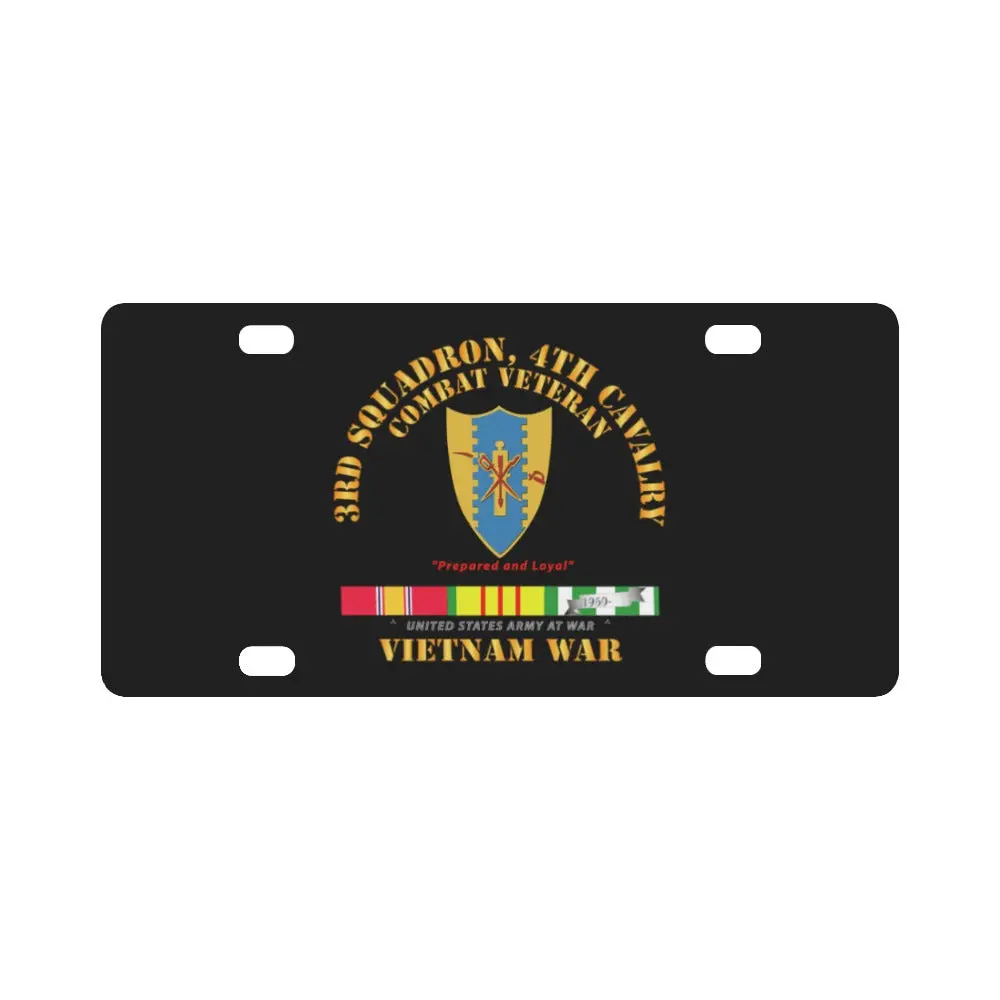Army - 3Rd Squadron 4Th Cav- Vietnam War W Vn Svc Classic License Plate 1