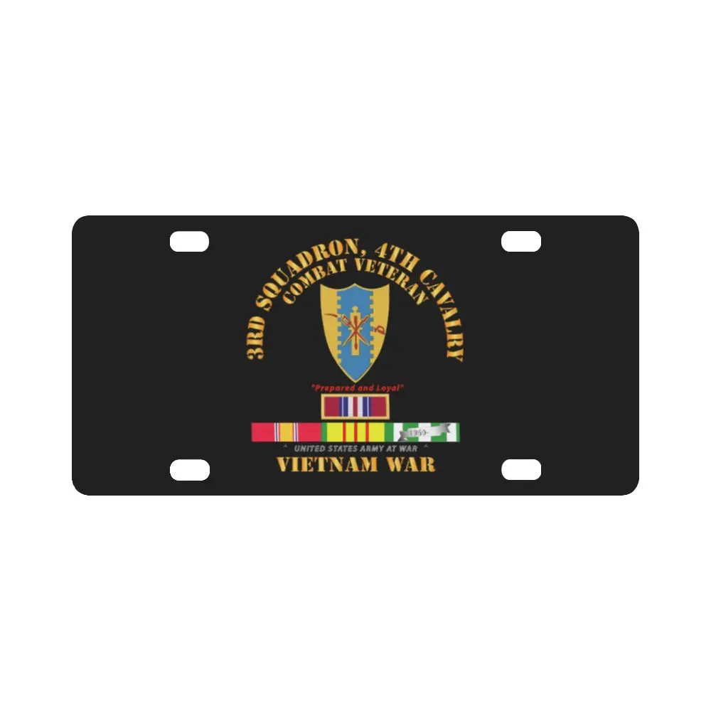 Army - 3Rd Squadron 4Th Cav- Vietnam War W Vn Svc Plus Classic License Plate 1