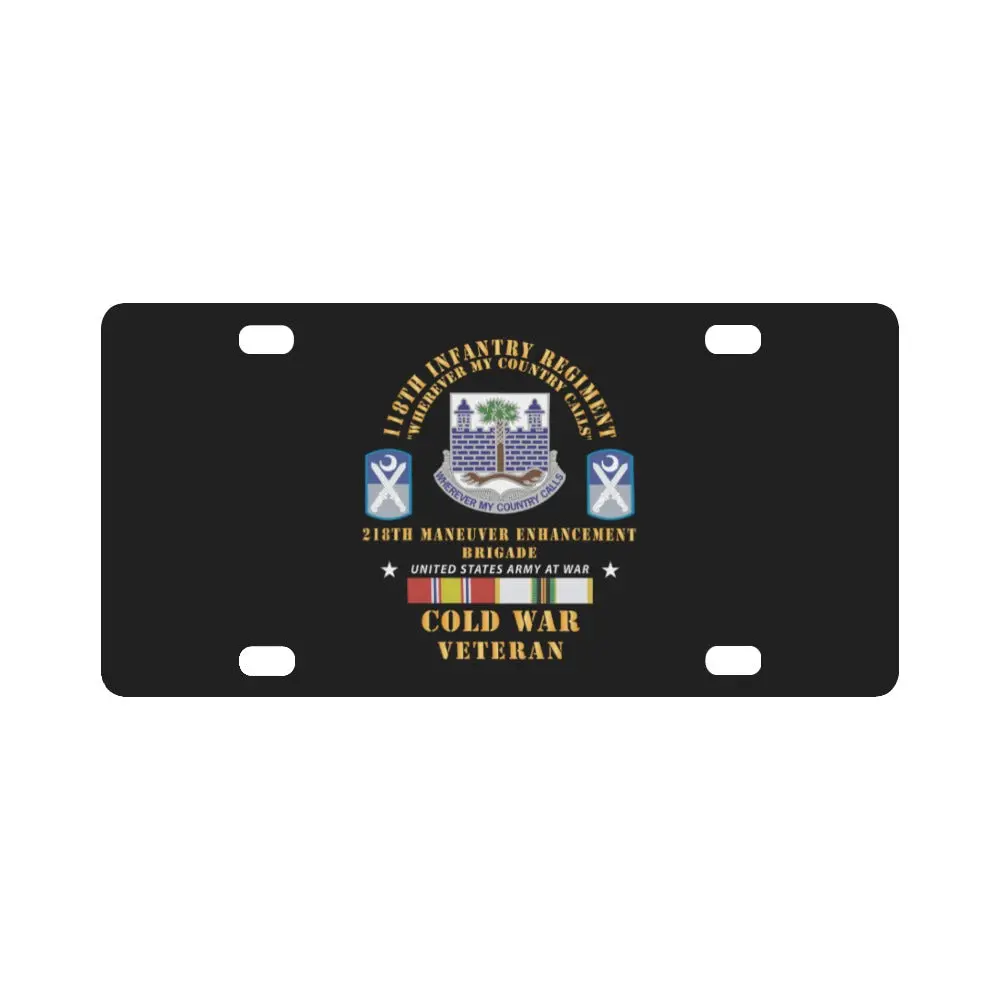 Army - 118Th Infantry Regiment - 218Th Manuver Enhancment Bde (Meb) W Cold Svc Classic License Plate 1
