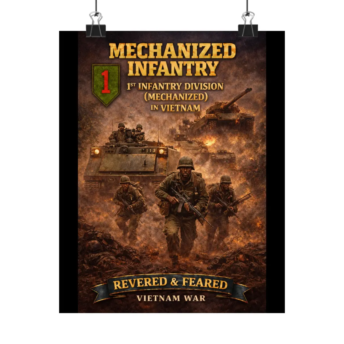 Matte Poster - 1St Infantry Division In Vietnam - Mechanized 1