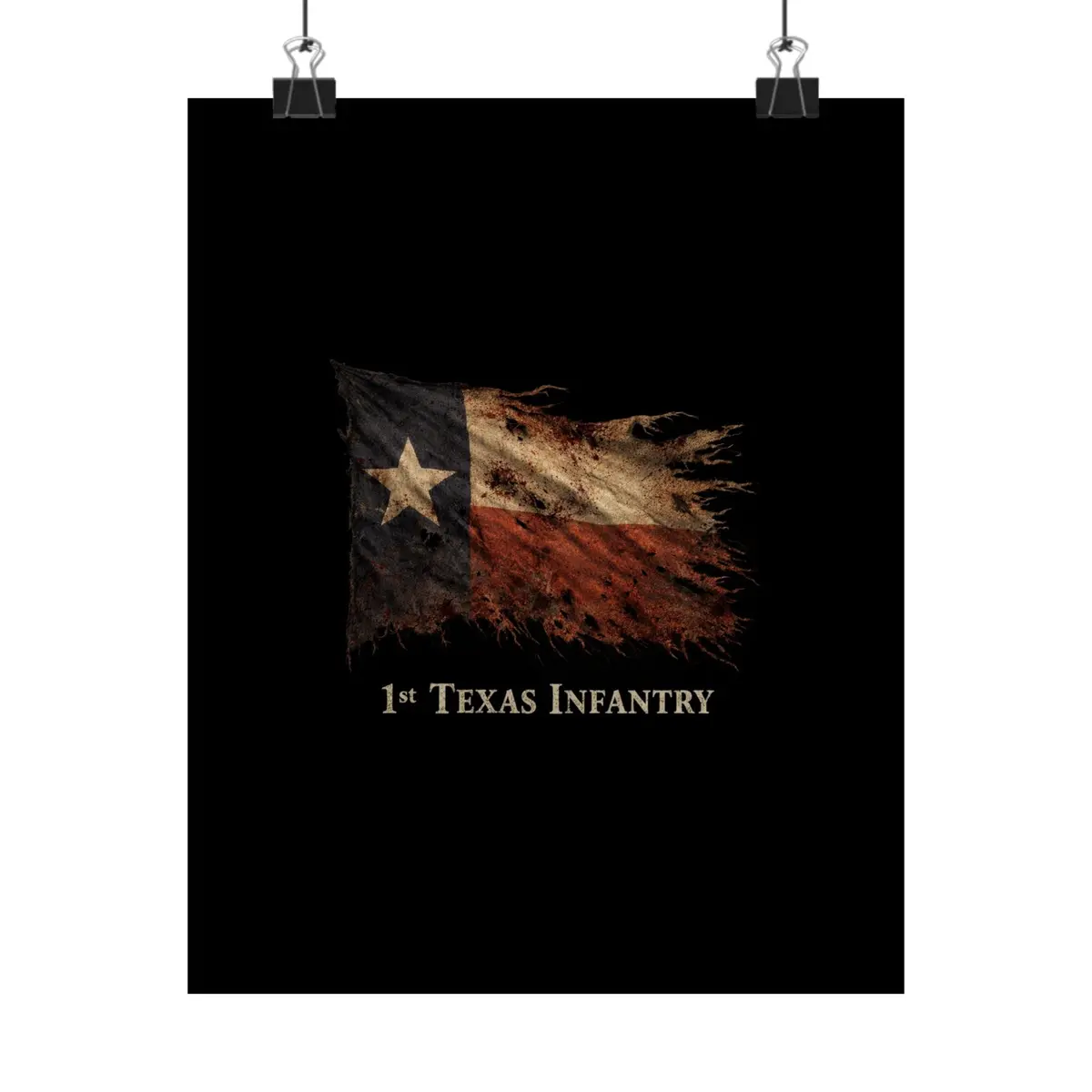 Matte Poster - 1St Texas Infantry In The Cornfield - Tattered Texas Pride In Battle - Left 1