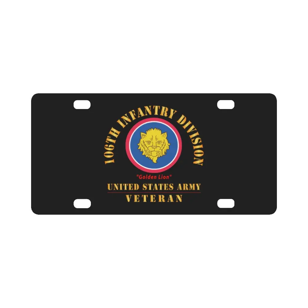 Army - Ssi - 106Th Infantry Division - Golden Lion - Us Army Veteran X 300 Classic License Plate 1