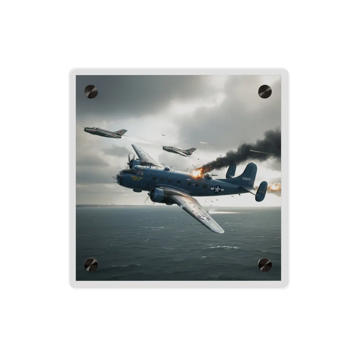 Acrylic Wall Art Panel - April 8, 1950, Baltic Sea - Latvia Soviet Fighters Shot Down A U.S. Navy Pb4y-2 - Liberator - Cold War 9