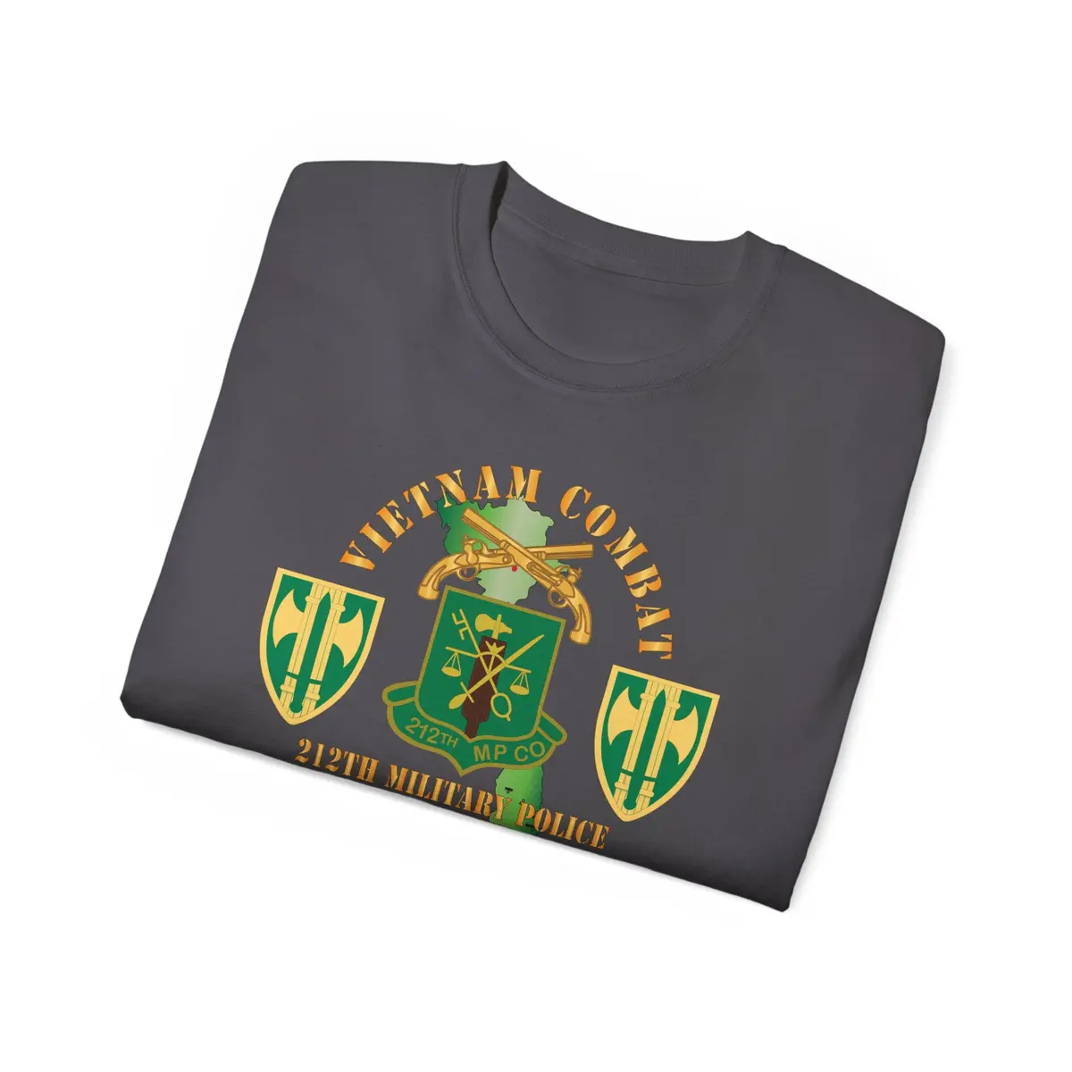 Unisex Ultra Cotton Tee - Army - Vietnam Combat Veteran W 212Th Military Police Company - 18Th Mp Bde Ssi - Vn Svc X 300 43