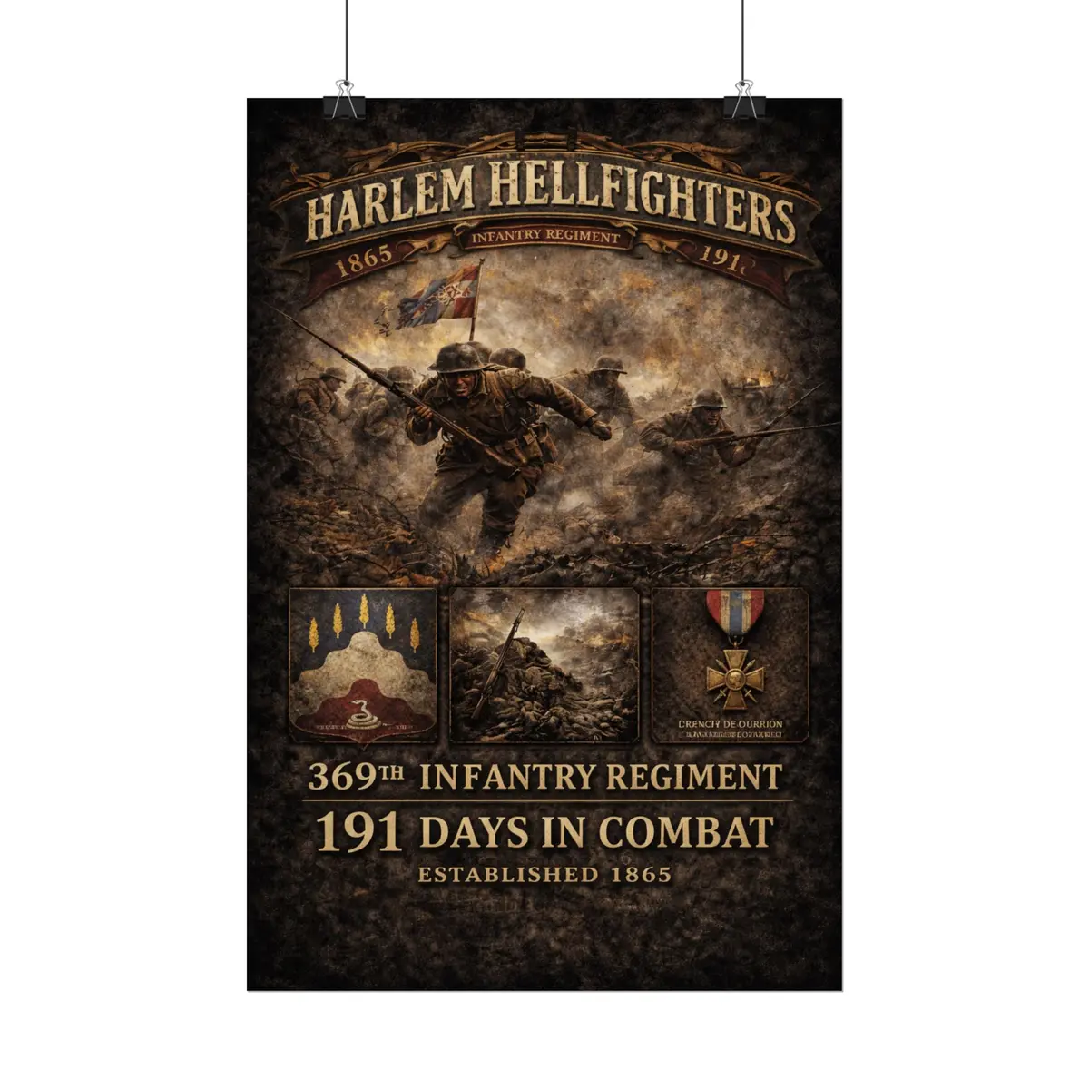 Rolled Posters - 369Th Infantry Regiment - Assault Across No Man's Land - Wwi - Poster 1 15