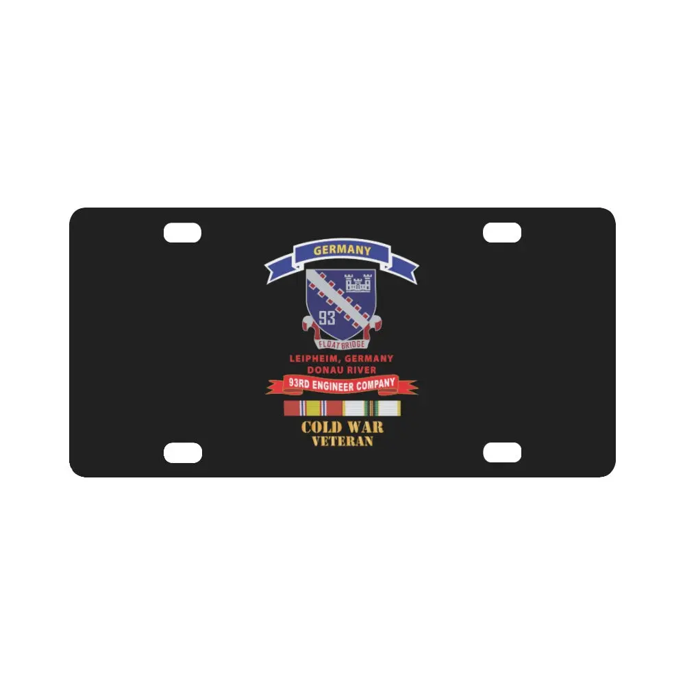 Army - 93Rd Engineer Company - Germany Tab- Ribbon Cold War Vet X 300 Classic License Plate 1