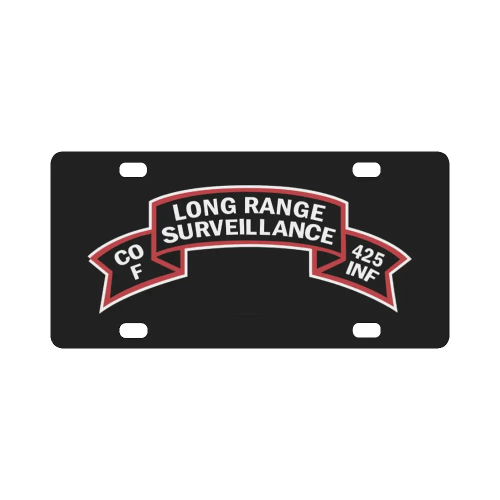 Ssi - F Co 425Th Infantry (Ranger) Scroll - Lrrp X 300 Classic License Plate 1