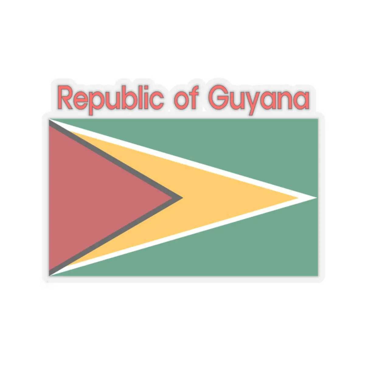 Kiss-Cut Stickers - Flag - Republic Of Guyana W Republic Of Guyana X 300 2