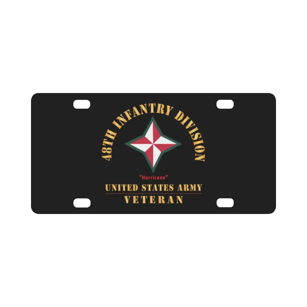 Army - Ssi - 48Th Infantry Division - Hurricane - Us Army Veteran X 300 Classic License Plate 1