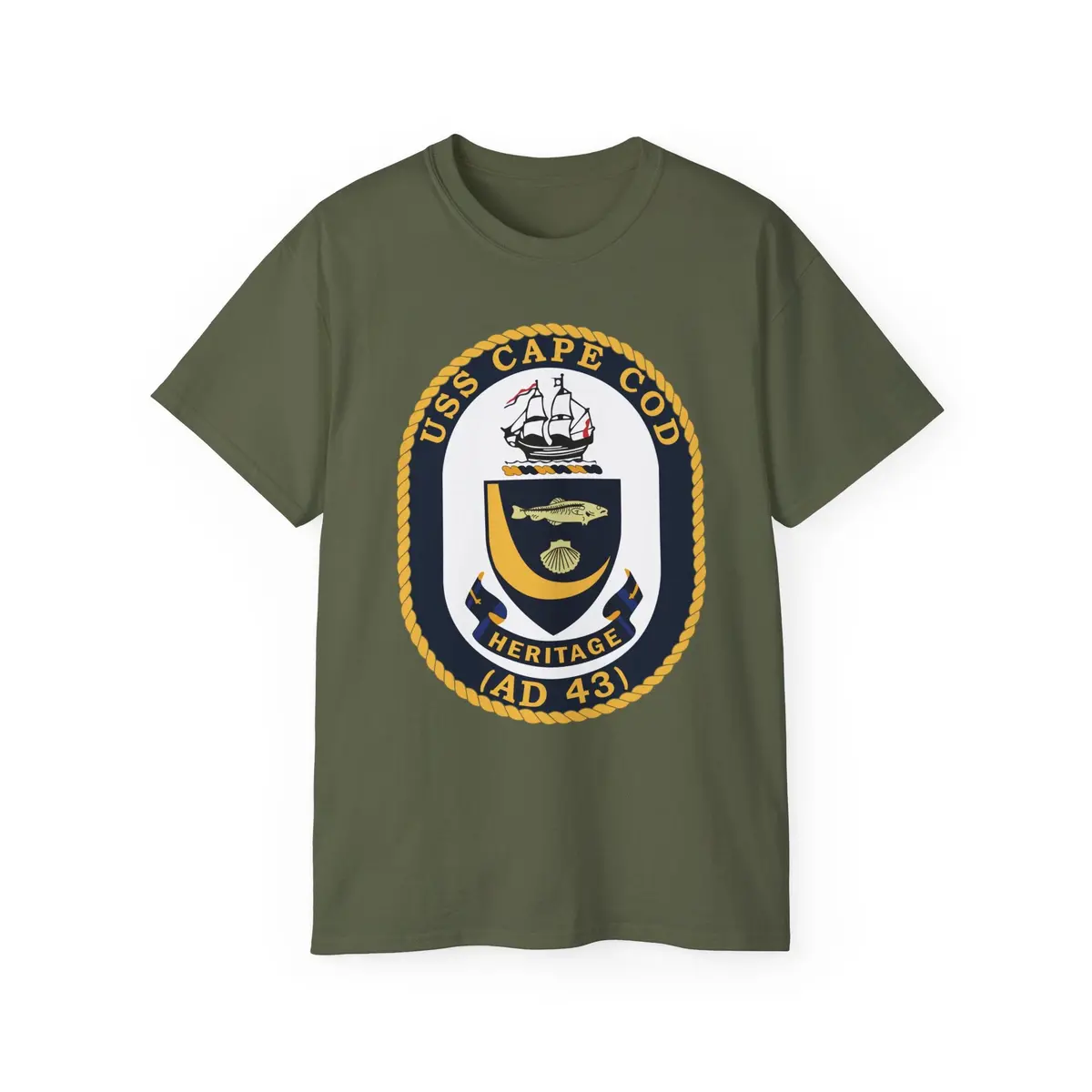 Unisex Ultra Cotton Tee - Navy - Uss Cape Cod (Ad 43) Wo Txt X 300 13
