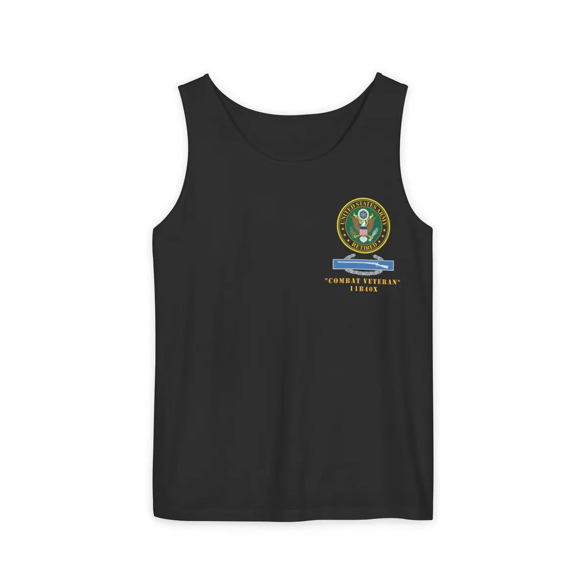 Unisex Combat Veteran Tank Top, Always Earned Never Given Apparel, Military Tribute Shirt, Patriotic Gift For Veterans, Summer Casual Wear - Combat Veteran - 11B40x - Retired Army With Multi Units 1