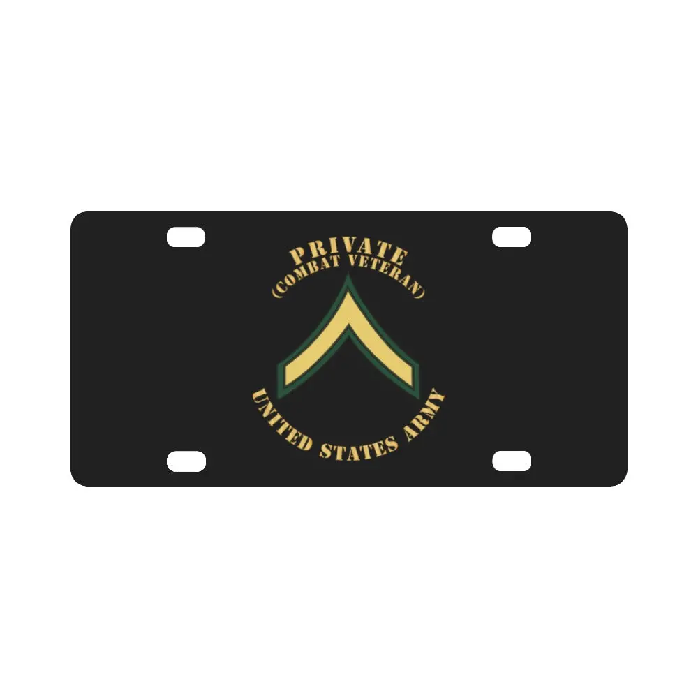 Army - Private - Pv2 - Combat Veteran - Flat X 300 Classic License Plate 1