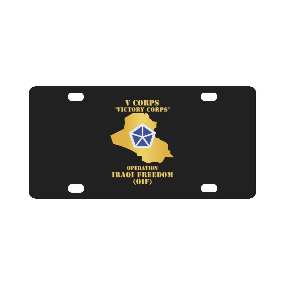 Army - V Corps - Oif W Map Classic License Plate 1
