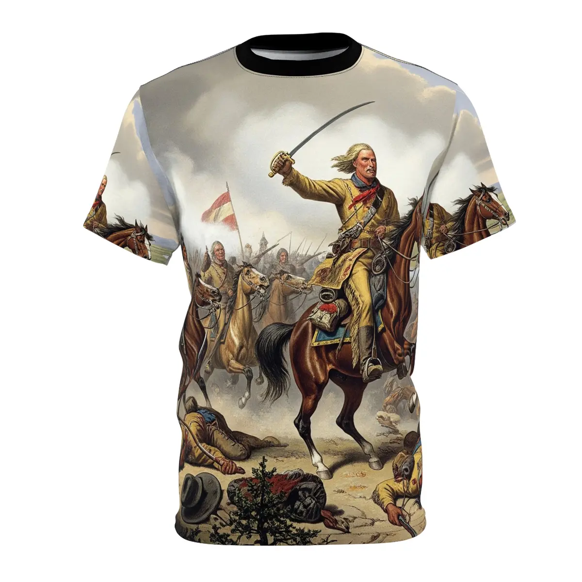 Aop Unisex Tee - General Custer At The Battle Of Little Bighorn 1