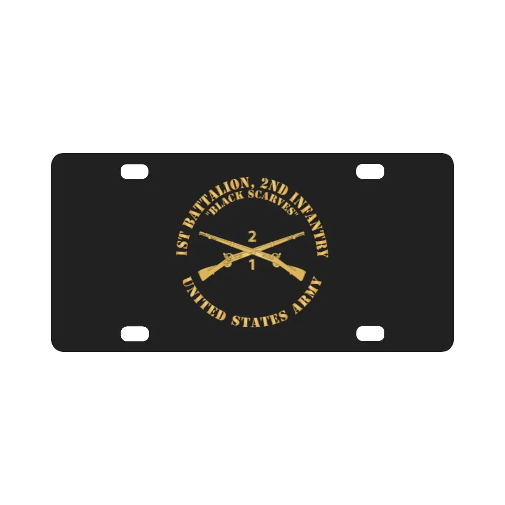 Army - 1St Battalion, 2Nd Infantry Regiment Branch - Black Scarves - Us Army X 300 Classic License Plate 1