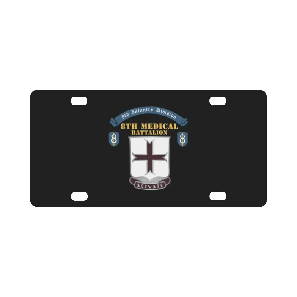 8Th Medical Battalion, 8Th Infantry Division Scroll - Dui X 300 Classic License Plate 1