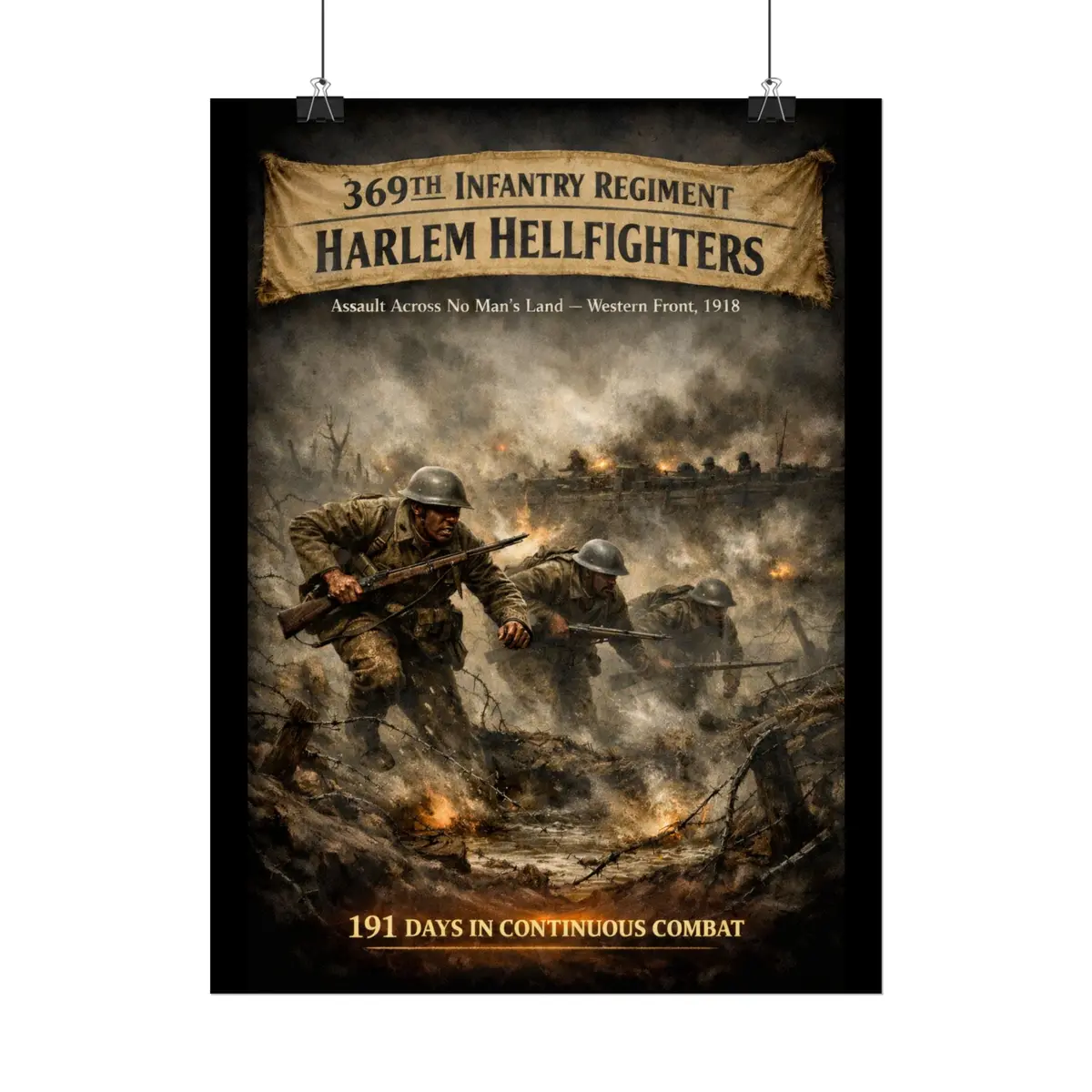 Rolled Posters - 369Th Infantry Regiment - Assault Across No Man's Land - Wwi - Poster 7