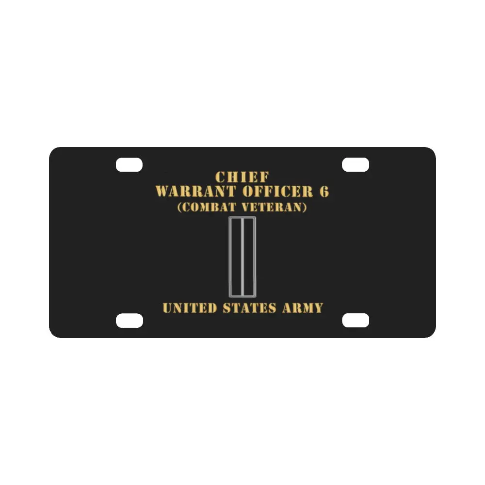 Army - Chief Warrant Officer 6 - Cw06 - Combat Veteran - Flat - X 300 Classic License Plate 1