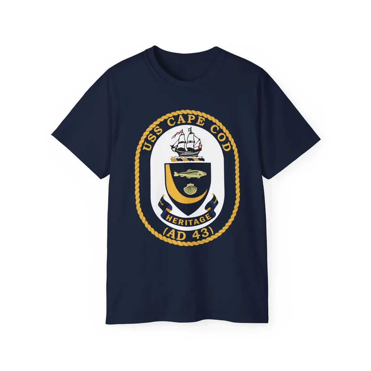 Unisex Ultra Cotton Tee - Navy - Uss Cape Cod (Ad 43) Wo Txt X 300 12