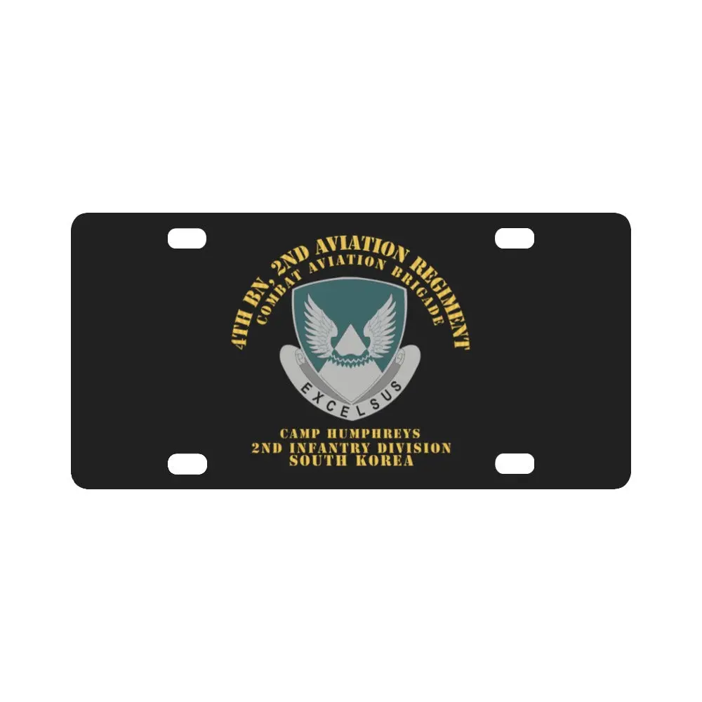 Army - 4Th Bn 2Nd Avn Regiment - Cab - 2Id - Camp Humphreys - Rok Classic License Plate 1