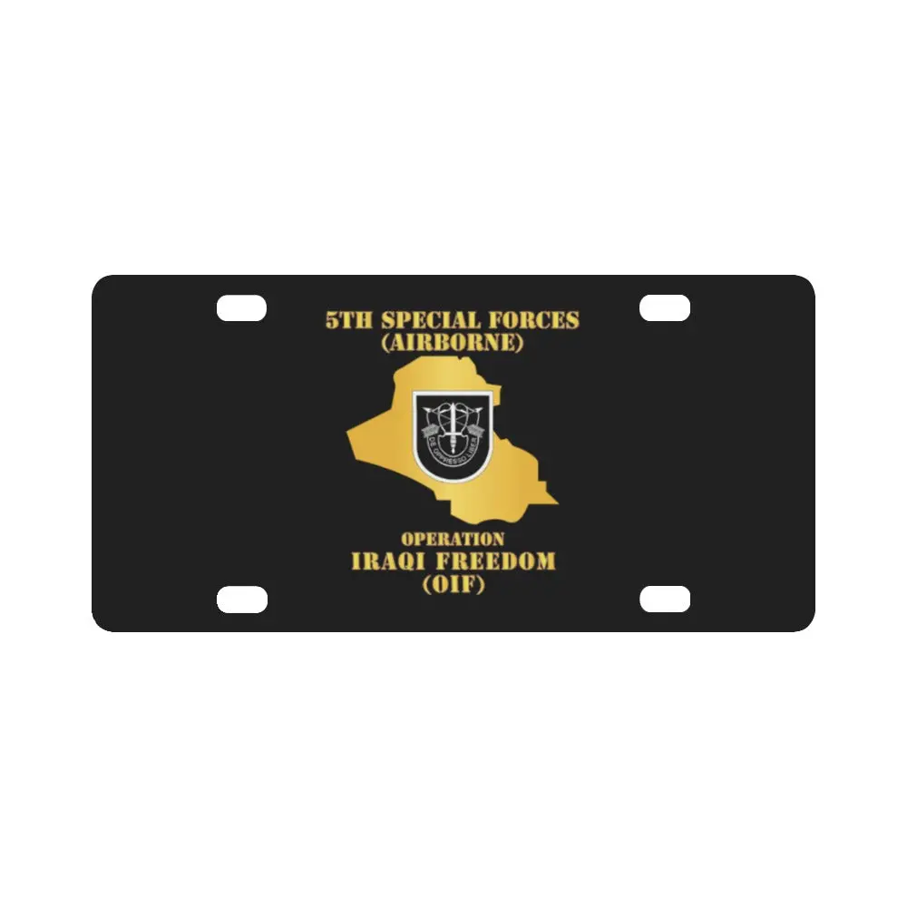 Army - 5Th Sfg - Oif W Map Classic License Plate 1