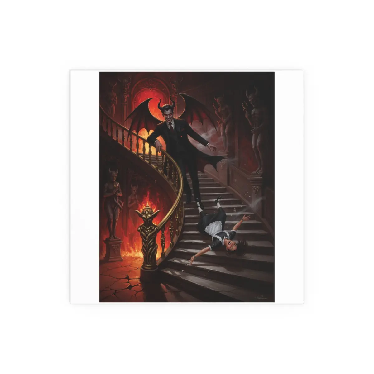 Indoor And Outdoor Silk Posters - Devil And Maid 6