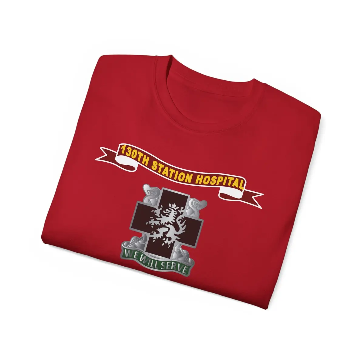 Unisex Ultra Cotton Tee - Army - 130Th Station Hospital - Ribbon - Dui - Army Medical Service Corps Branch X 300 24