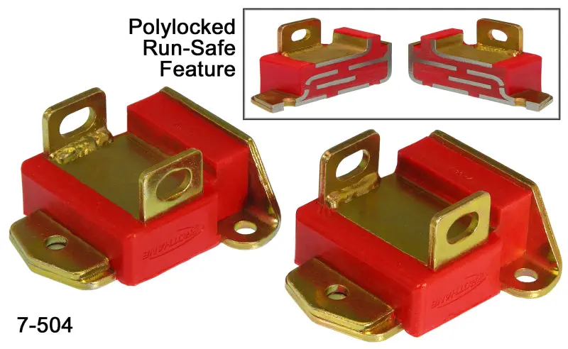 Prothane Type A Short Motor Mounts For Gm Vehicles – Red Polyurethane 1