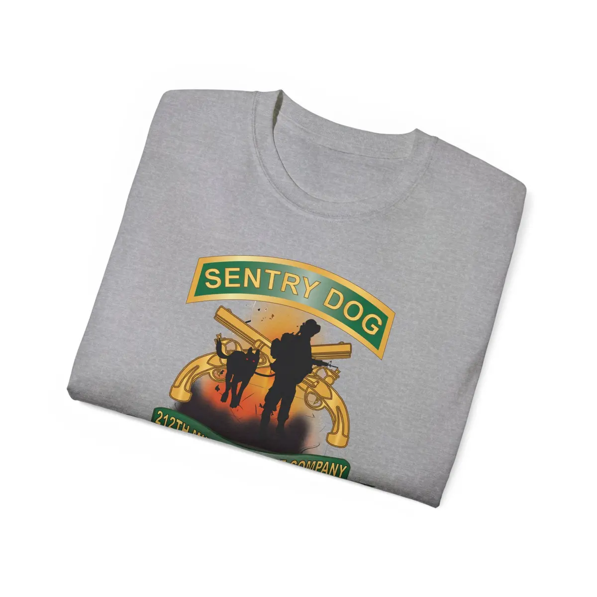 Unisex Ultra Cotton Tee - Army - Sentry Dog - 212Th Military Police Company - Dog Fire W Br - Ribbon Vietnam War Veteran W Vn Svc X 300 25