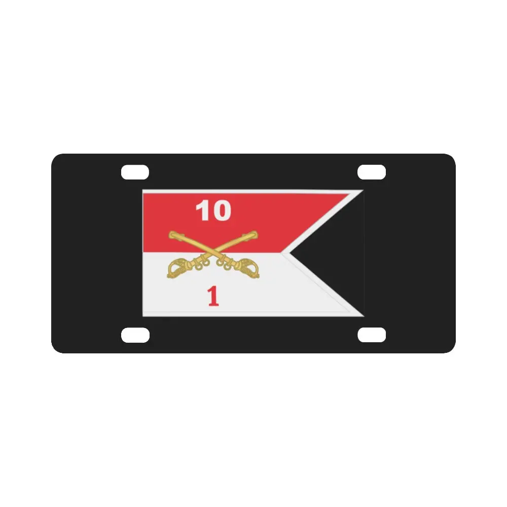 Army - 1St Squadron - 10Th Cavalry Guidon W White Boundries X 300 Classic License Plate 1