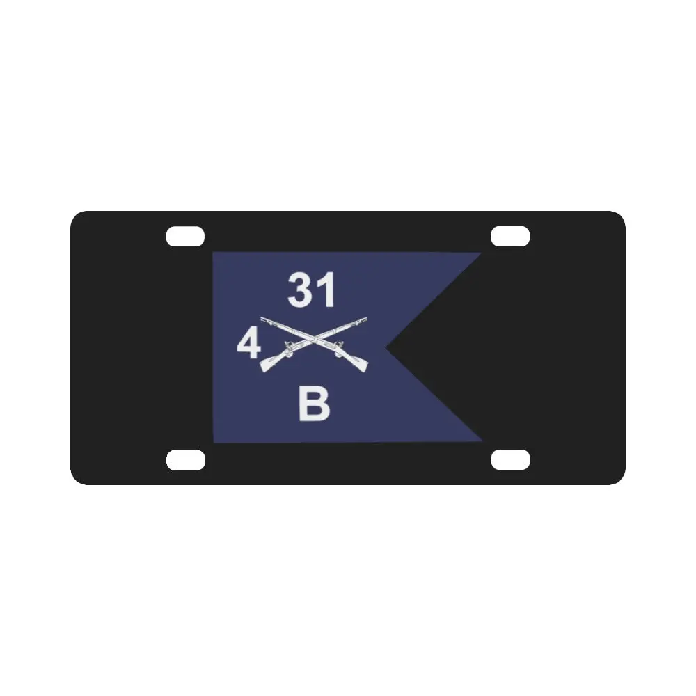 Army - Bravo Company, 4Th Battalion, 31St Infantry Regiment - Guidon X 300 Classic License Plate 1