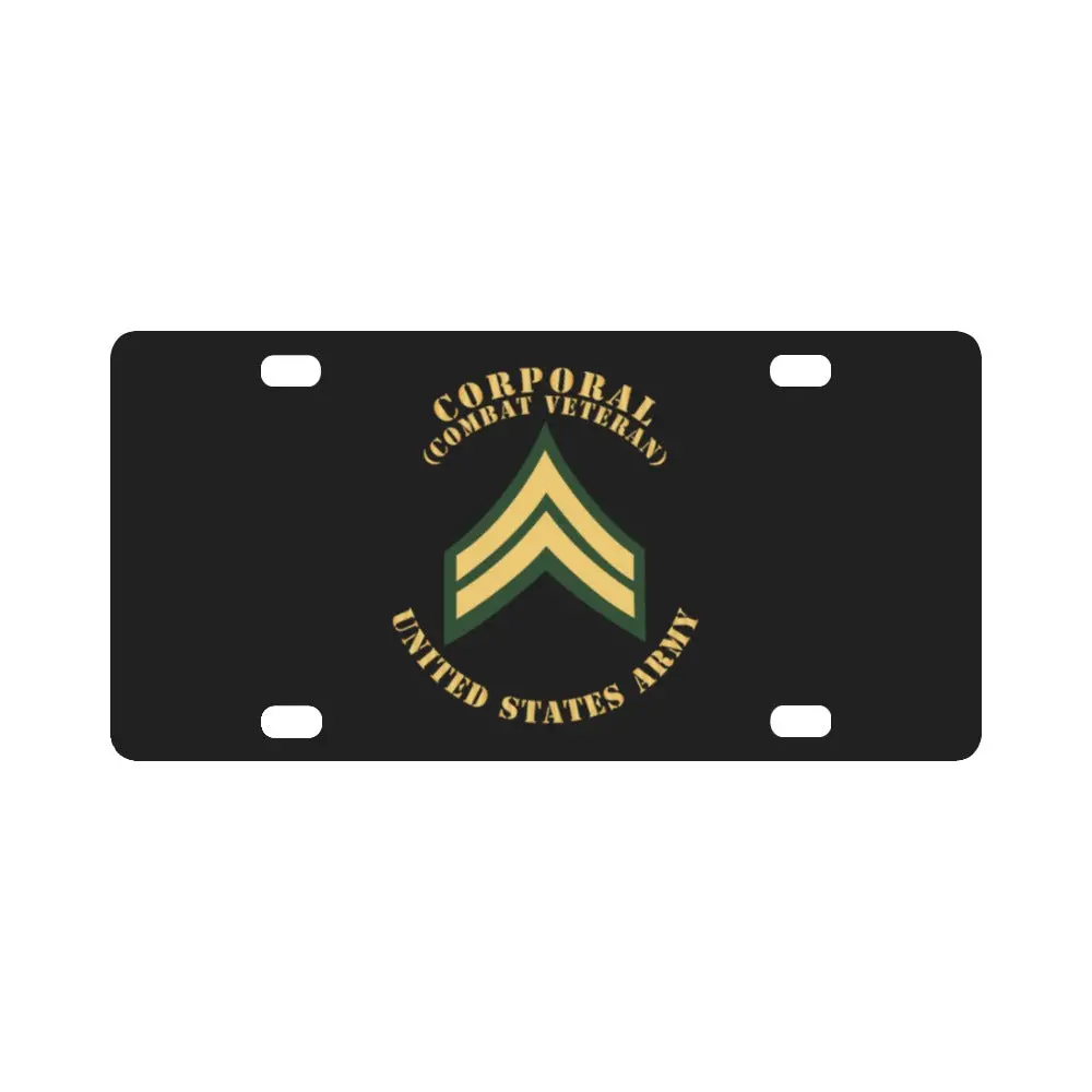 Army - Corporal - Cpl - Combat Veteran - Flat X 300 Classic License Plate 1