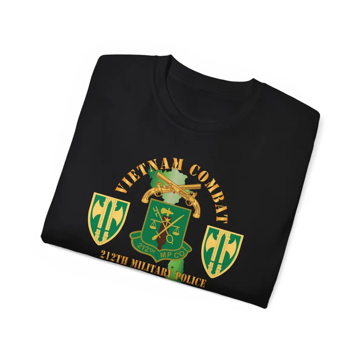 Unisex Ultra Cotton Tee - Army - Vietnam Combat Veteran W 212Th Military Police Company - 18Th Mp Bde Ssi - Vn Svc X 300 16
