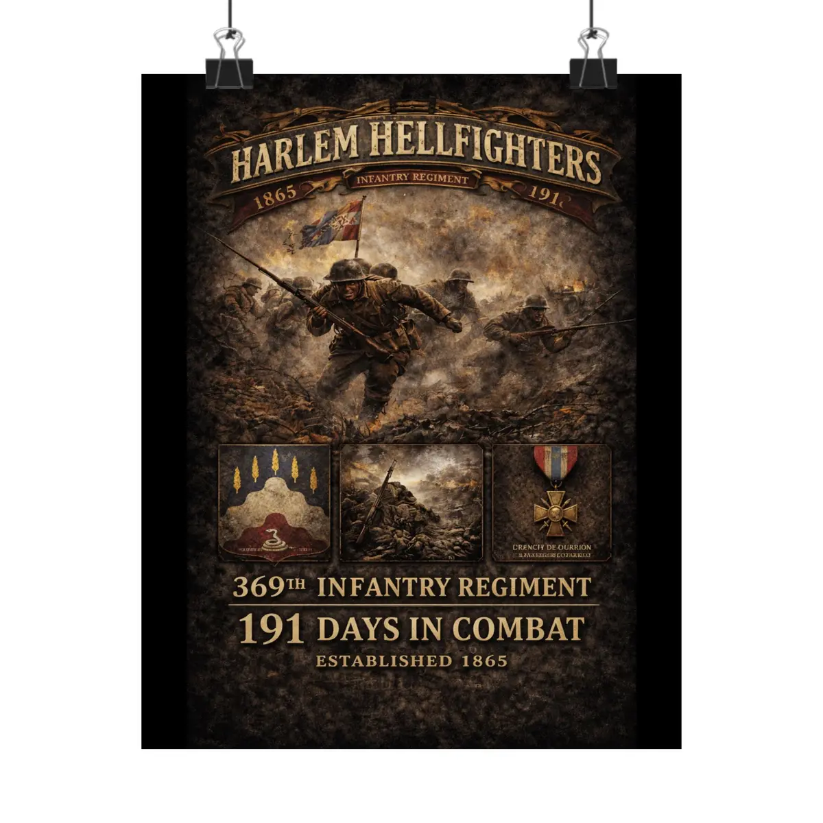 Matte Poster - 369Th Infantry Regiment - Assault Across No Man's Land - Wwi - Poster 1 1