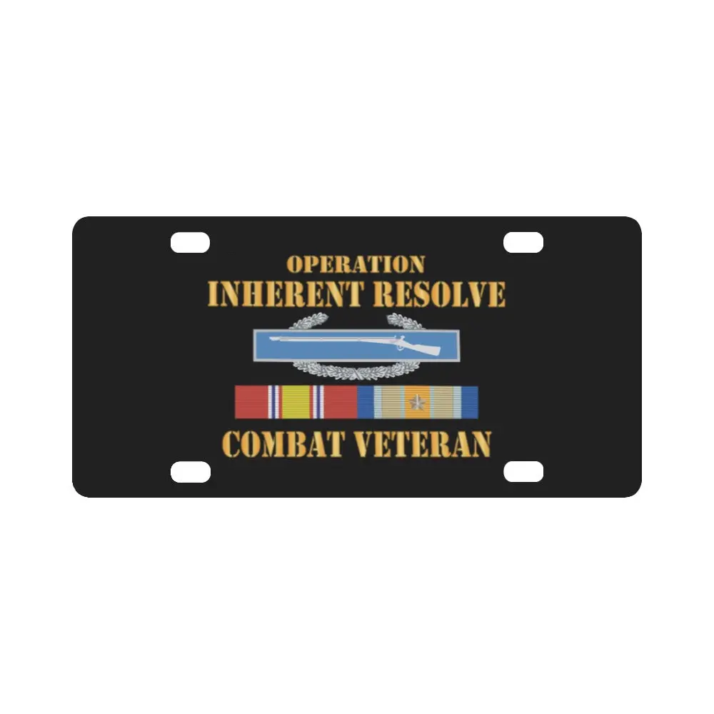 Army - Opn Inherent Resolve (Oir) Svc Bar W Cib - Combat Veteran X 300 Classic License Plate 1