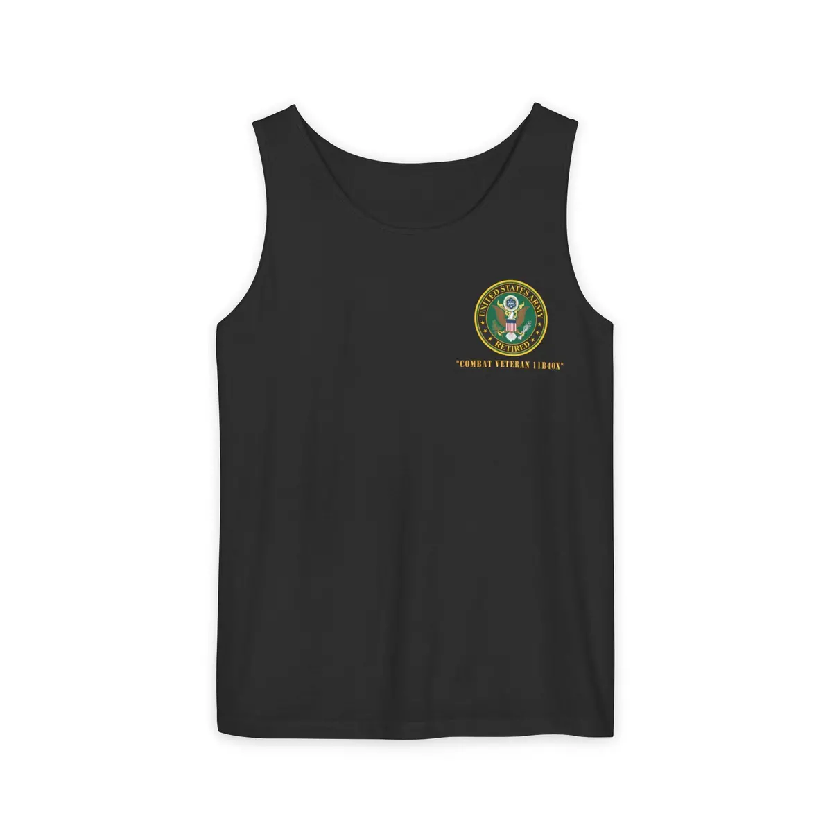Unisex Combat Veteran Tank Top, Always Earned Never Given Apparel, Military Tribute Shirt, Patriotic Gift For Veterans, Summer Casual Wear - Combat Veteran - 11B40x - Retired Army With Multi Units 1