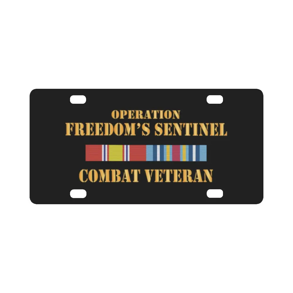 Army - Operation Freedoms Sentinel (Ofs) Svc Bar - Combat Veteran X 300 Classic License Plate 1
