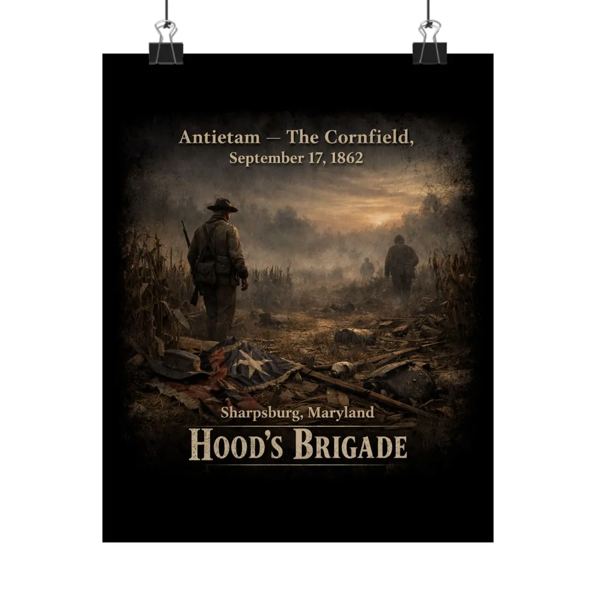 Matte Poster - 1St Texas Infantry In The Cornfield - The Cornfield At Antietam, 1862 - Back 1