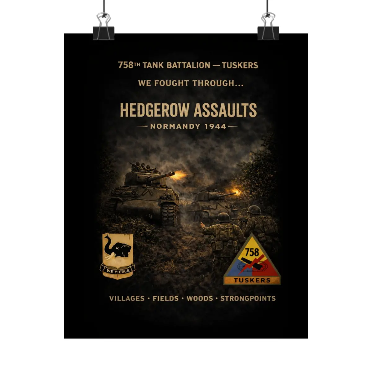 Matte Poster - Hedgerow Assault In Normandy, 1944 - Shirt - Back 1