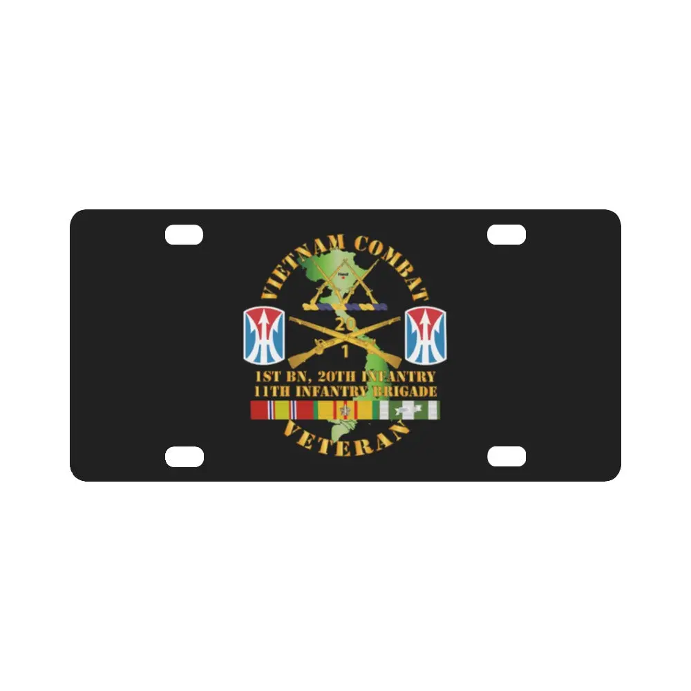 Army - Vietnam Combat Veteran W 1St Bn 20Th Inf - 11Th Inf Bde Ssi Classic License Plate 1