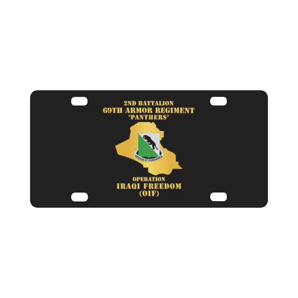 Army - 2Nd Bn 69Th Armor Regt - Oif W Map Classic License Plate 1