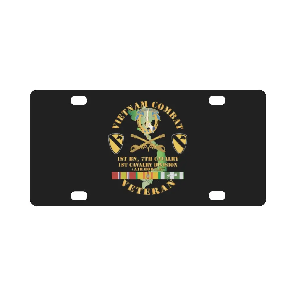 Army - Vietnam Combat Cavalry Veteran W 2Nd Bn 7Th Cav Dui - 1St Cav Div Classic License Plate 1