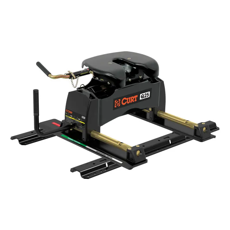 Curt Q25 Fifth-Wheel Hitch – Includes Roller Assembly & Installation Rails 1