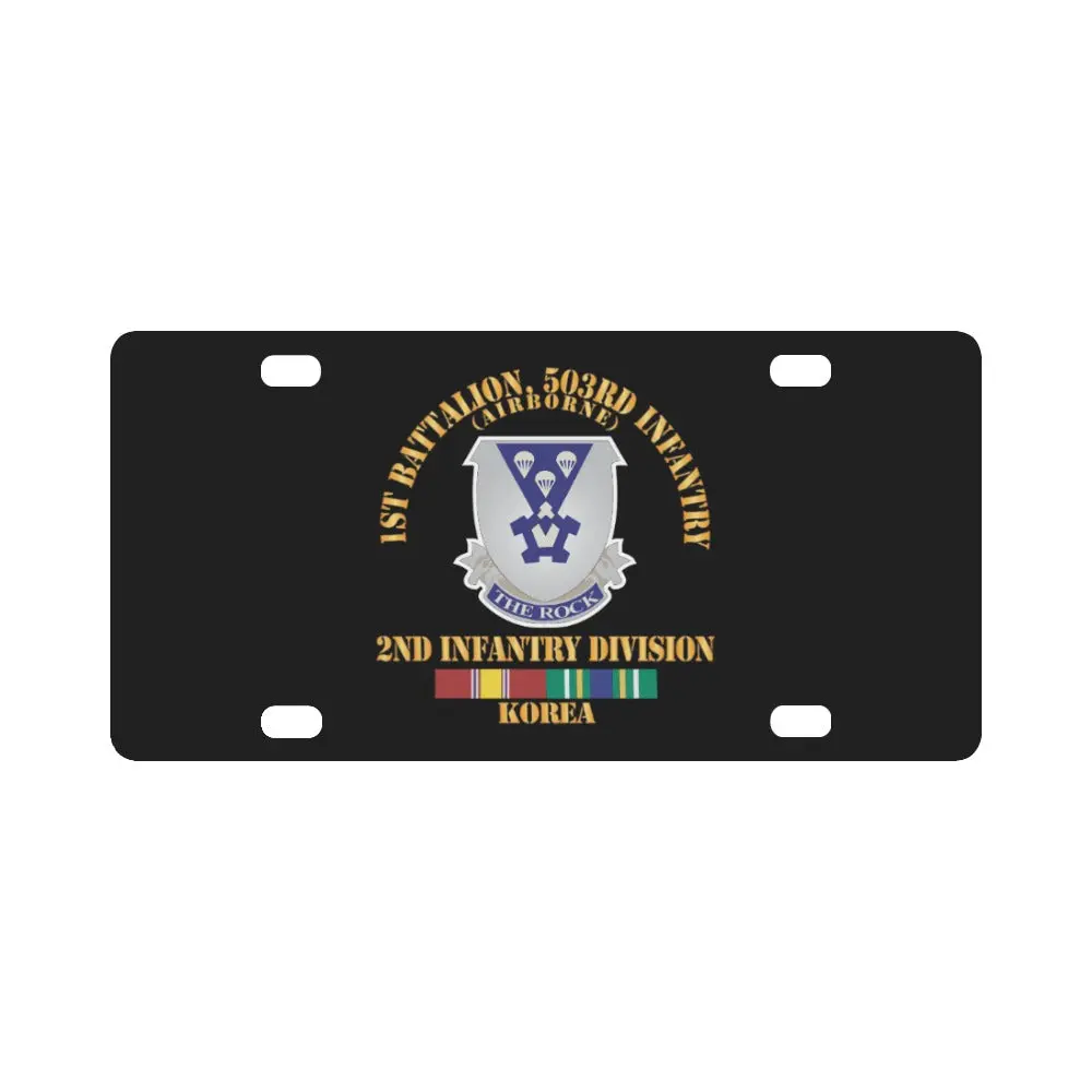 Army - 1St Bn 503Rd Infantry - Korea Svc X 300 Classic License Plate 1