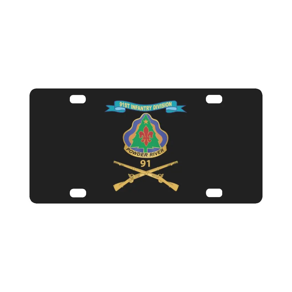 Army - 91St Infantry Division W Br - Dui - Ribbon X 300 Classic License Plate 1